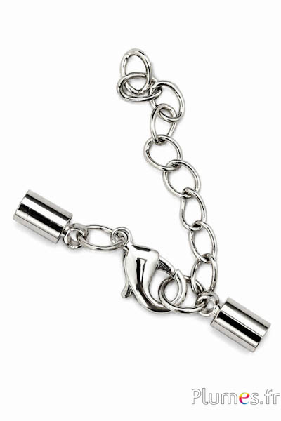 Schmuckverschluss-Set - 5 cm lang, Ø 5 mm - silberfarben
